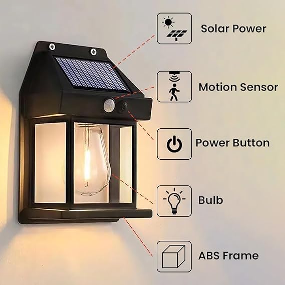 Solar Vintage Outdoor Night Lamp