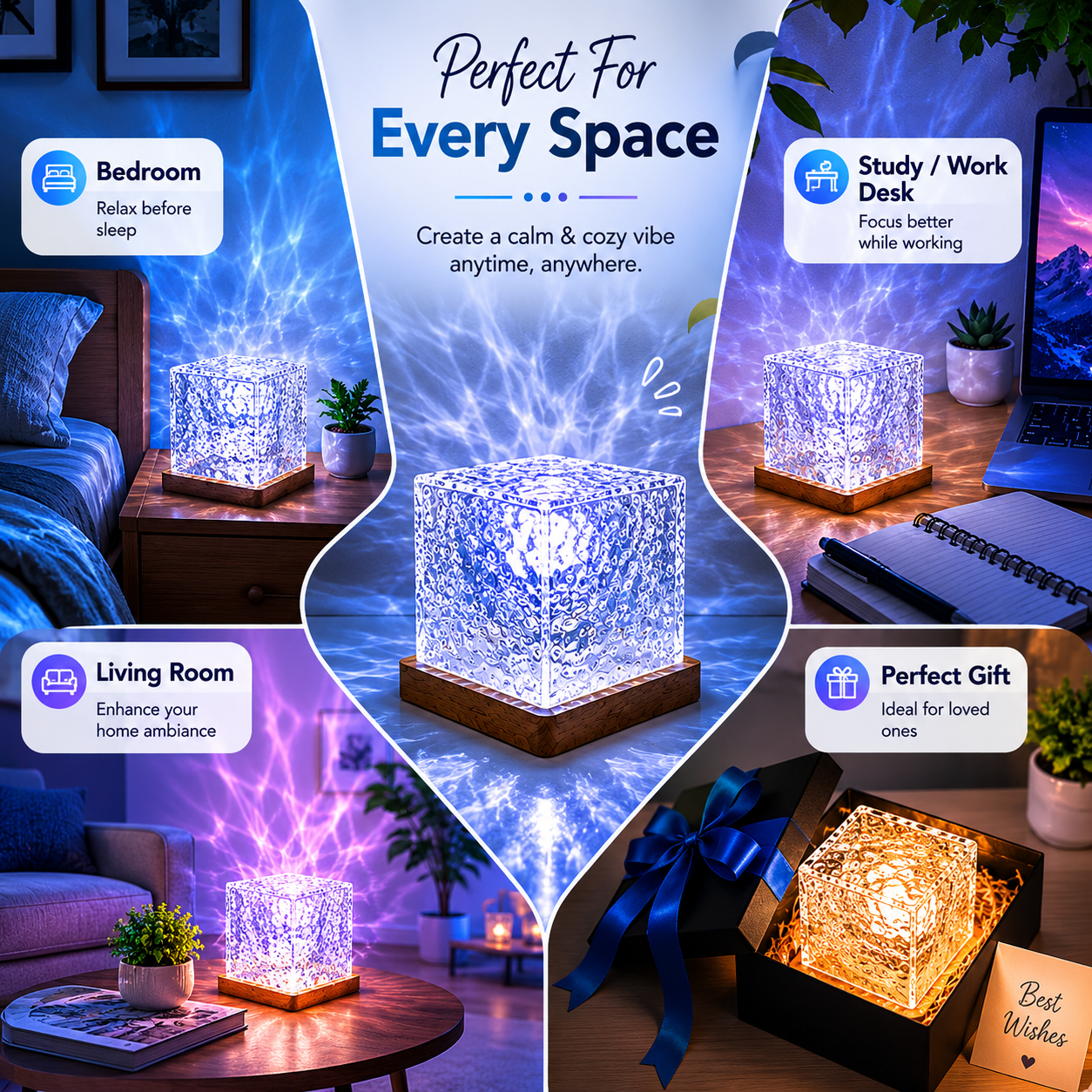 Aurora Wave Ambient Crystal Lamp