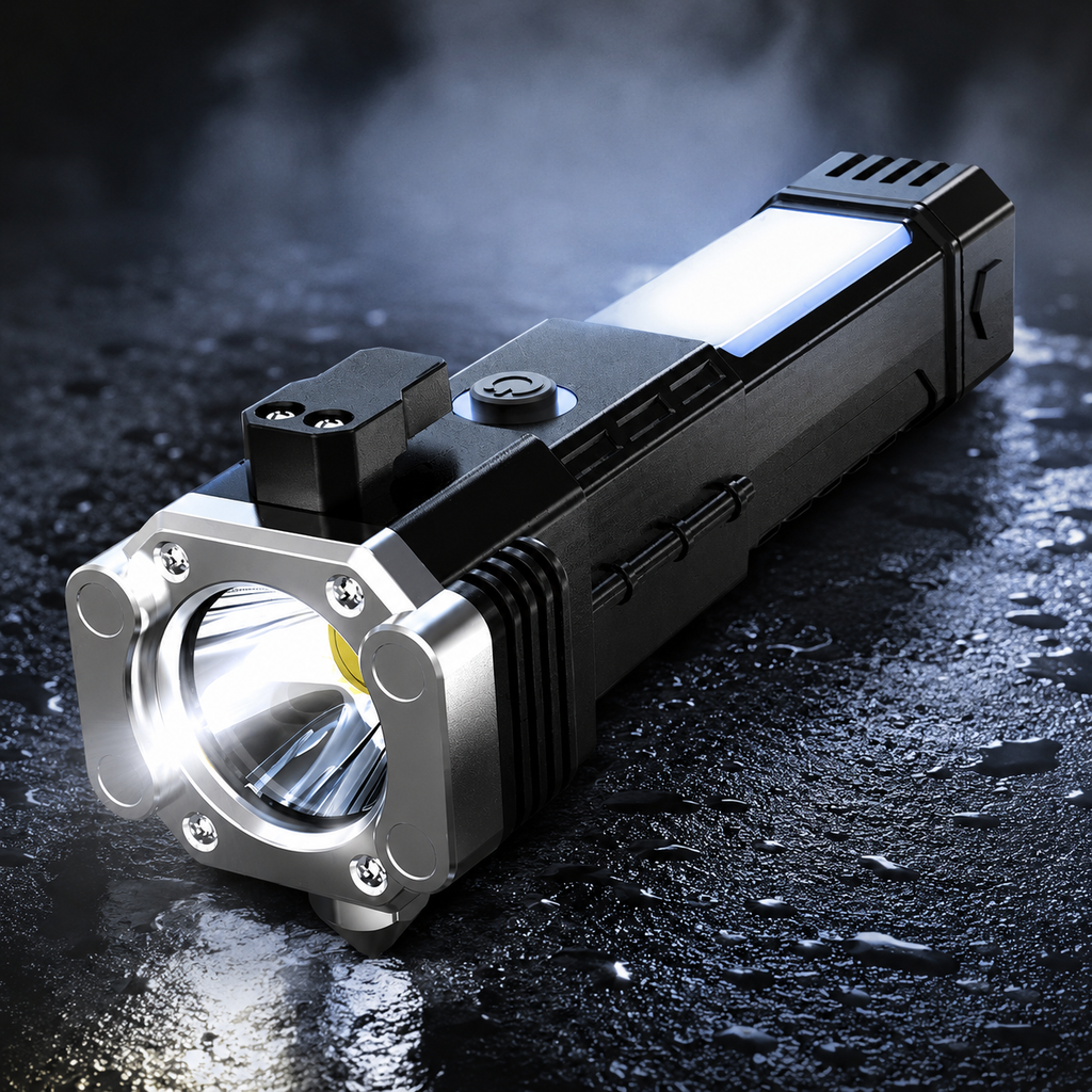 8-in-1 Rechargeable LED Torch Flashlight