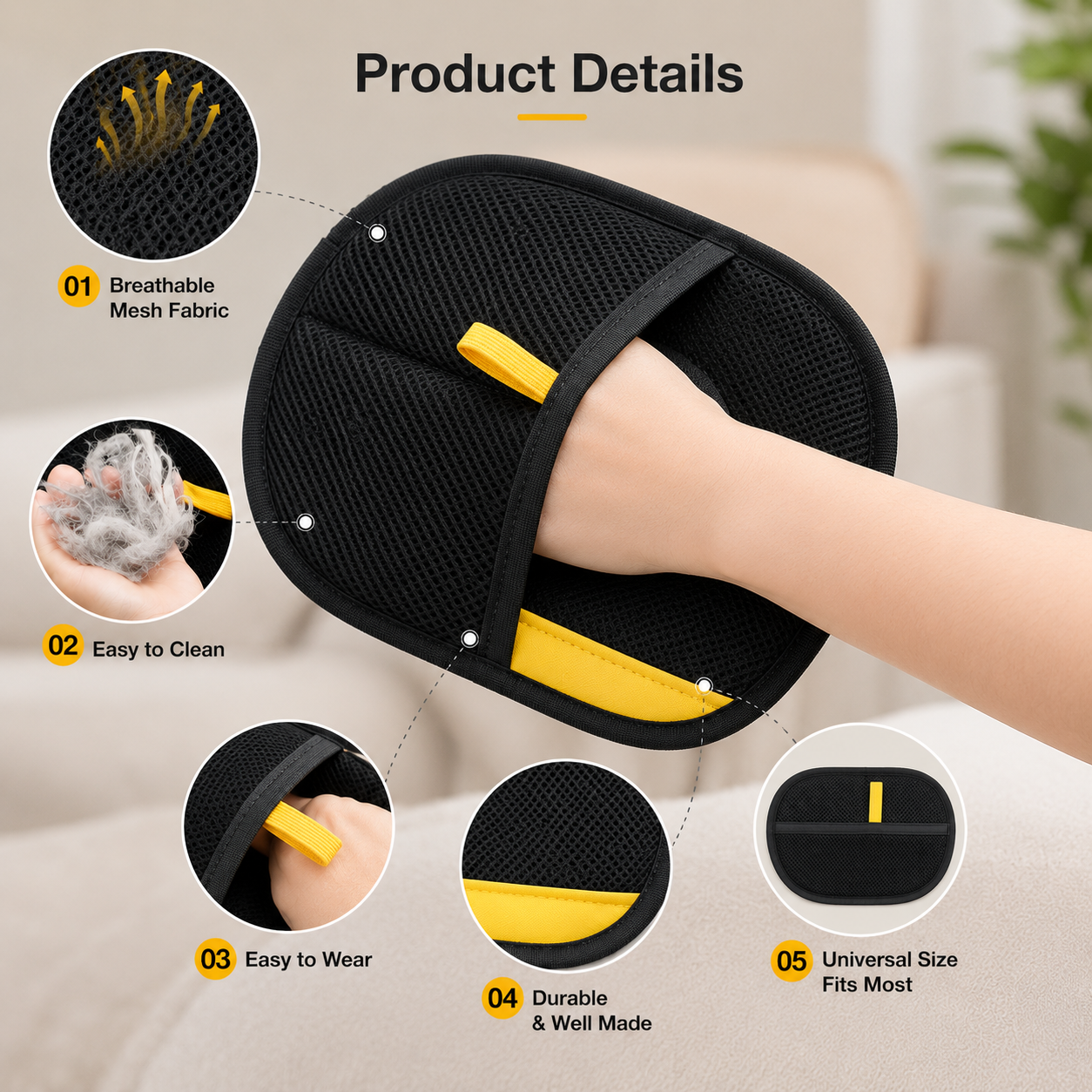 Pet Hair Removal Gloves