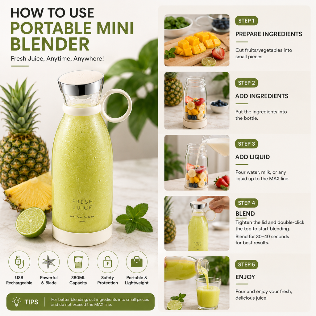 Portable Mini Blender for Fresh Juice